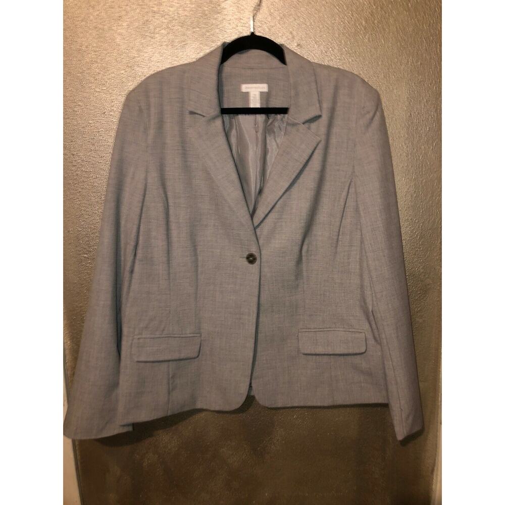 Charter Club Preppy Academia Office Professional Business Gray Blazer
